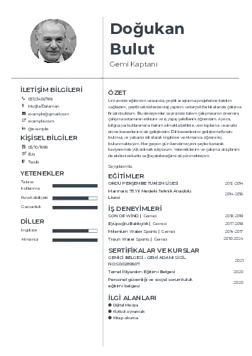 Gemi Kaptanı CV Örnekleri cv indir